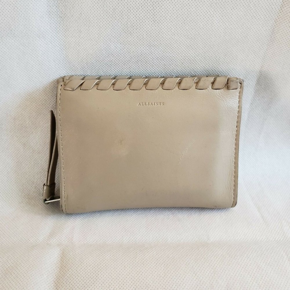 All Saints Kita Zip Around Wallet Braided Leather